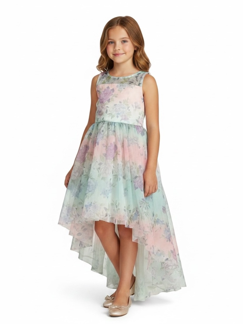 Lilt Pastel Floral Kids Dress